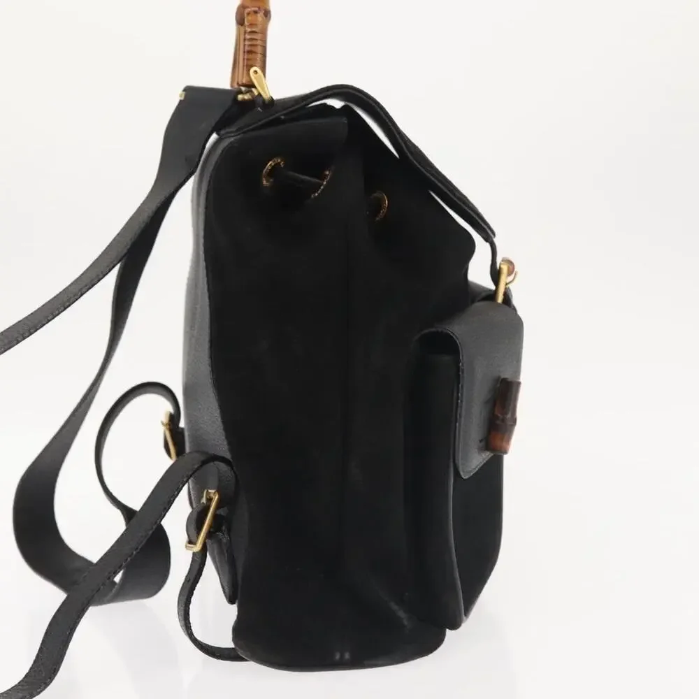 Gucci Bamboo Suede Backpack Black